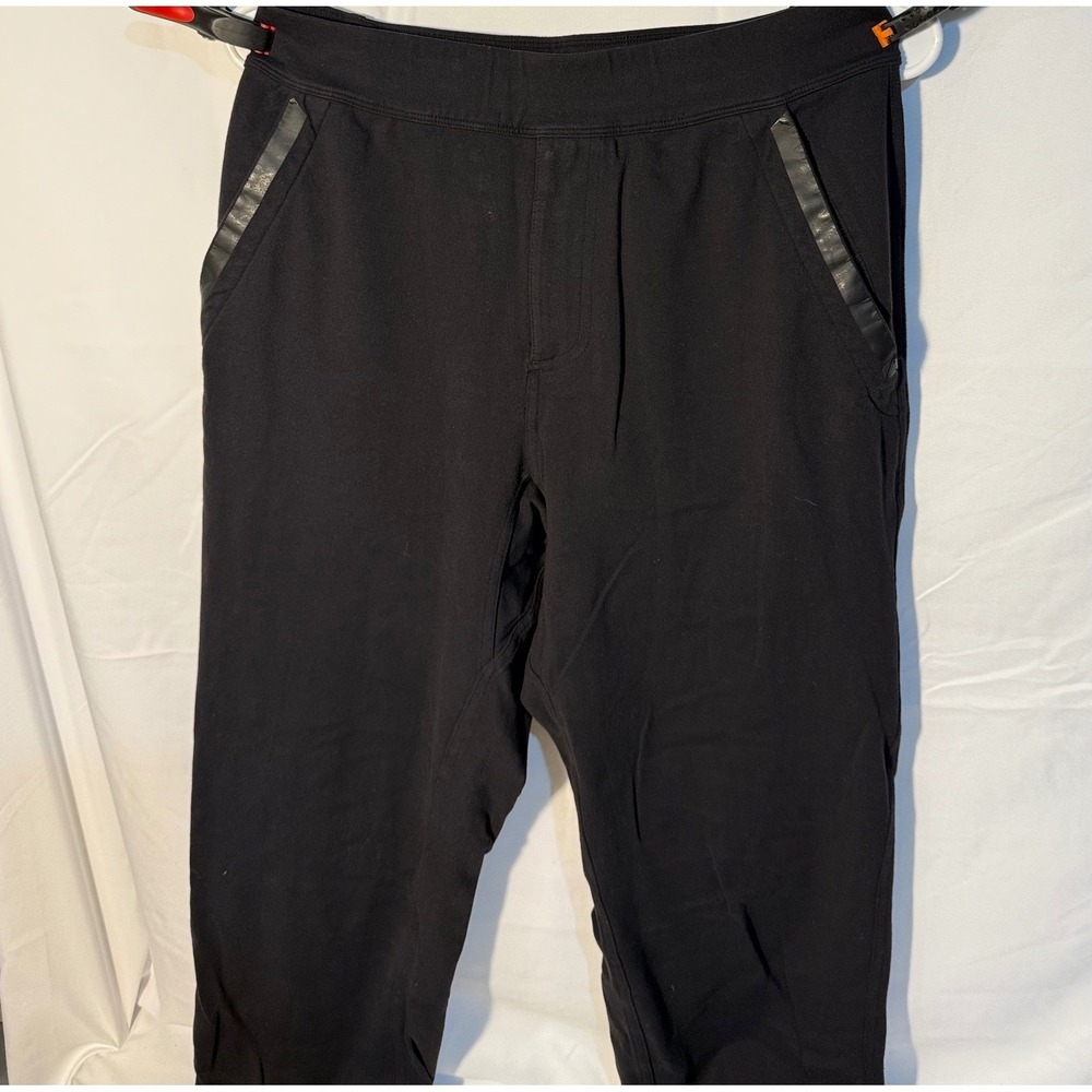 Lululemon ABC Jogger Tapered Pants Mens Black Reflective Pocket Trim Activewear